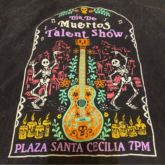 Disney Coco Dia De Los Muertos Cropped T Shirt - Picture 4 of 5